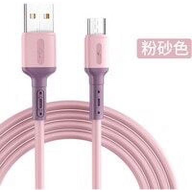 Charging Cable Mobile Phone 5A Charging Cord TPE Outer Layer Copper Wire USB Cable, Pink, 1m, Type-c