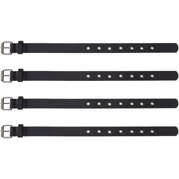 4 Pcs Traditional Kilt Extender Straps Leather Cuff Belt Buckles 0.9x16 inch Black PU Leather Adjustable Belt with Metal Square Buckle DIY
