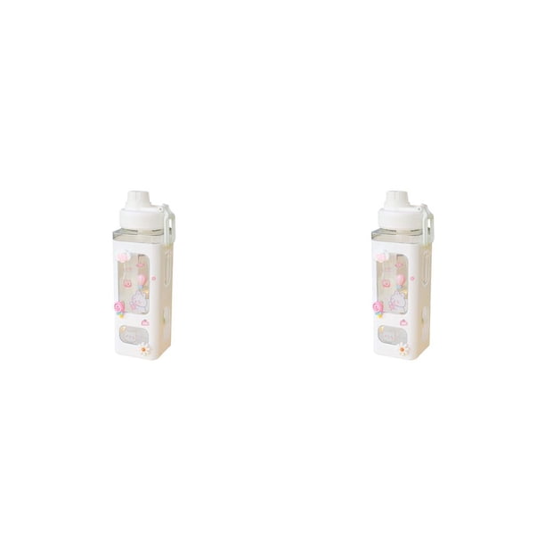 Yuarrent Botella de agua con pegatinas de pajita, taza para beber jugo de 700ML de capacidad, taza escolar encantadora, chica, novias, pareja, Type1 NO1