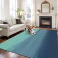 thumbnail image 2 of Teal Blue Ombre Area Rugs 5'x7', Washable Small Throw Rugs for Laundry Room Playroom, Modern Abstract Art Texture Indoor Outdoor Rug Non-Slip Low Pile Carpet Runner Reversible Floor Mats, 2 of 8