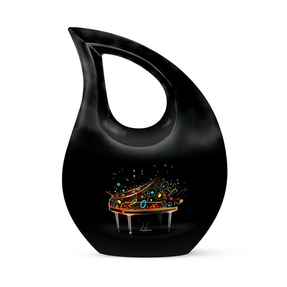 MUKTIVE Piano Large Cremation Urns for Human Ashes Adult Men and Women, Decorative Funeral Urn for Adult Ashes, (Large Drop, 10 Inch)
