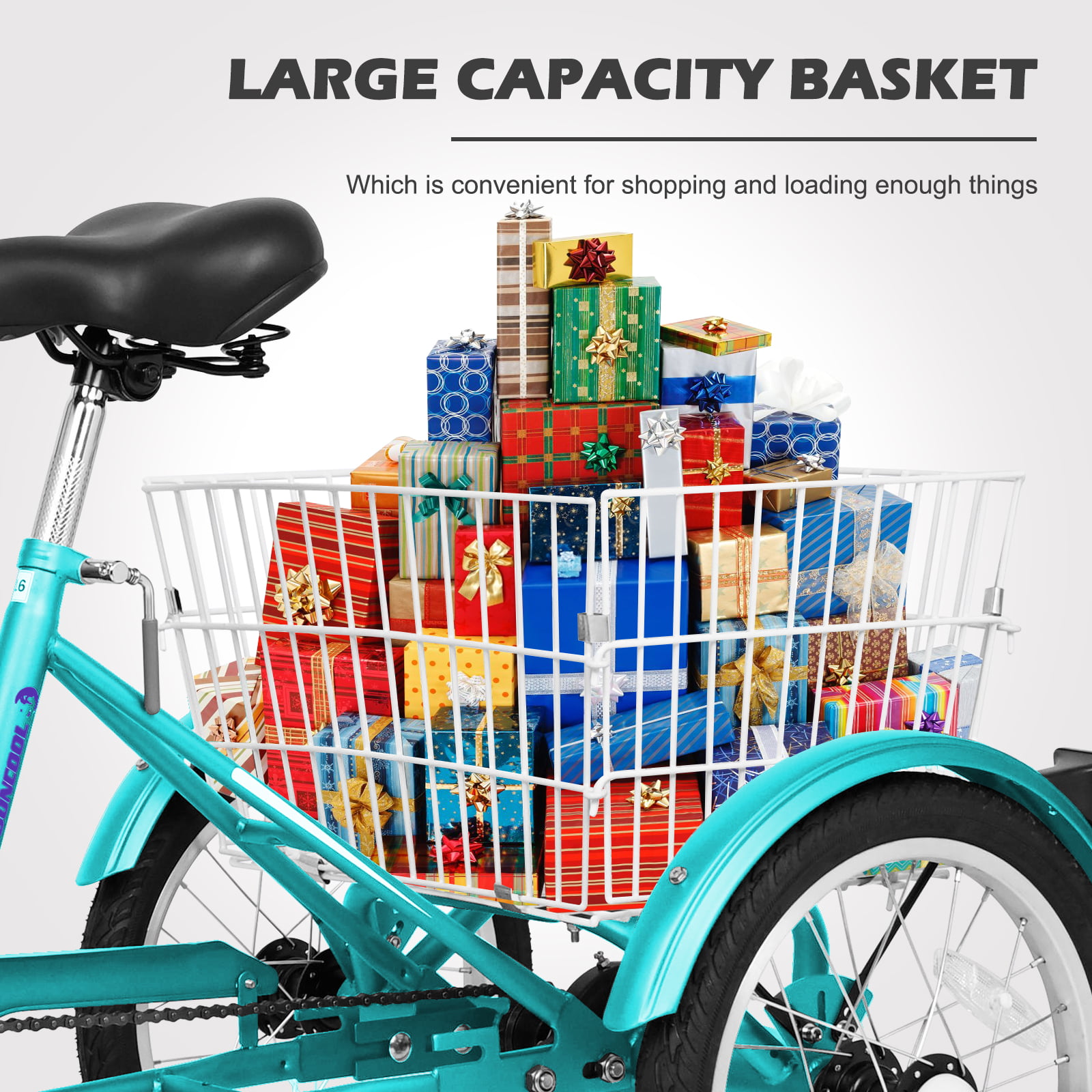 Docred Adult Tricycles 1-Speed 24 inch Adult Trikes 3 Wheel Bikes, Three-Wheeled Bicycles Cruise Trike with Shopping Basket for Seniors, Women, Men