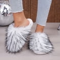 thumbnail image 4 of Lolmot Cozy Faux Fur Womens Slippers Fashion Closed Toe Slip On Fluffy Sandals Warm Plush Slide Shoes Indoor Outdoor, 4 of 9