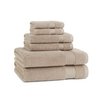 Host & Home Cotton 6-Piece Bath Towel Set - Soft & Absorbent - Latte Beige