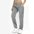 thumbnail image 6 of Enjoytime Womens Fall Pants Solid Color Waterproof Sweatpants Hiking and Mountaineering Casual Workout Womens Trousers with Multi Pockets Gray M, 6 of 8