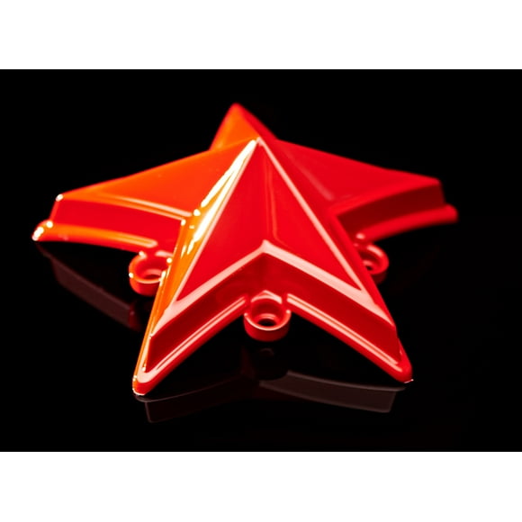 KMC Wheels XDSTAR-RD-PK Wheel Center Cap Emblem Fits XD Series Rockstar Cap; Star Shape; Red; Bolt On; Pack Of 5; With Screws