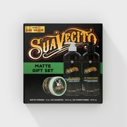 Suavecito Matte Finish Hair Care Gift Set, Medium Hold Matte Pomade, Shampoo, and Conditioner, All Hair Types, Men