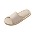 thumbnail image 2 of Summer House Slippers, Breathable Unisex Linen Fabric Slides with Soft Sole, Lightweight for Indoor, Patio, Guest Use, and Eco-Conscious Living Champagne 42, 2 of 4