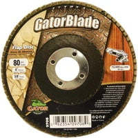GatorBlade 9708 Flap Disc, 4 in Dia, 5/8 in Arbor, 80 Grit, Zirconium Oxide Abrasive