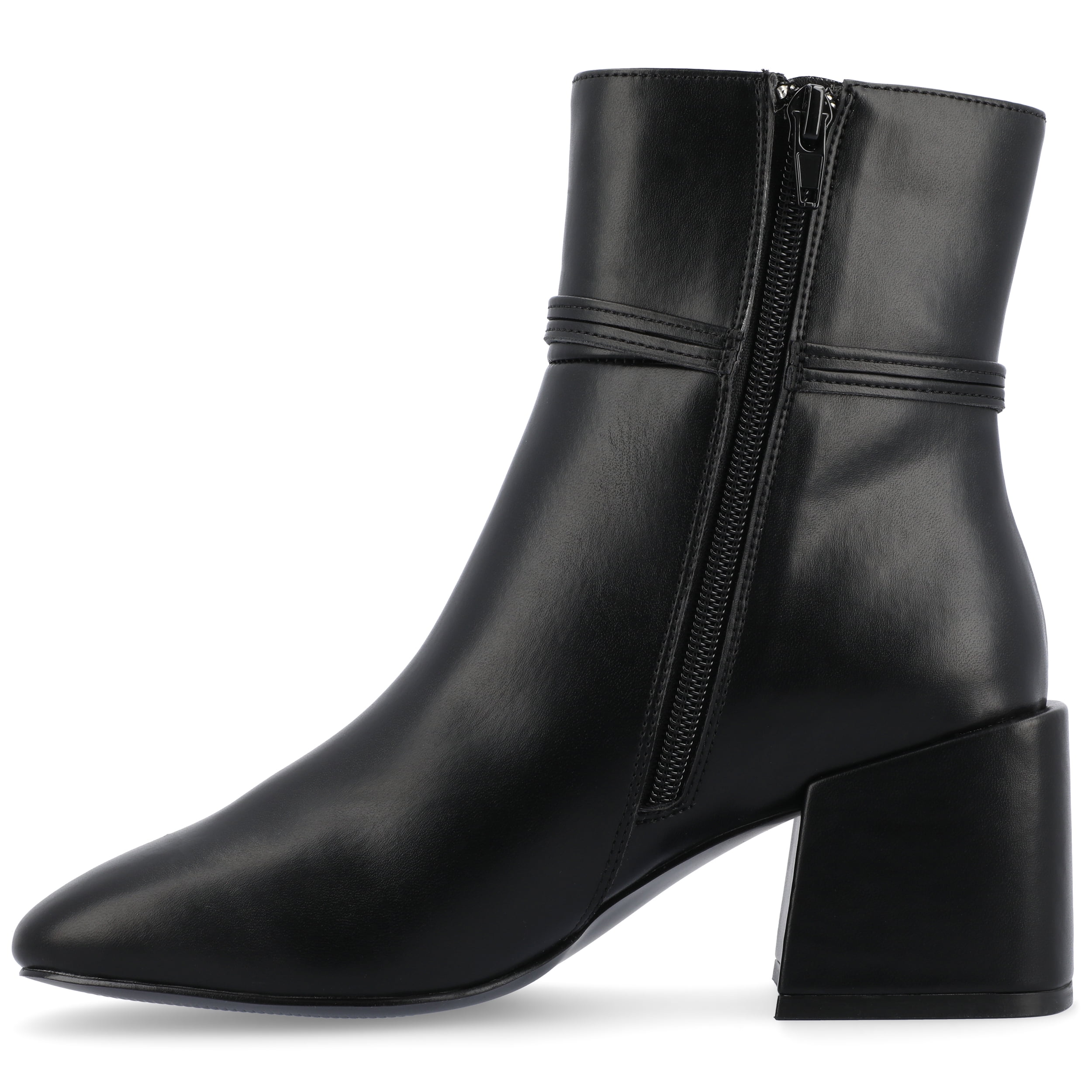 Journee Womens Beverley Covered Block Heel Square Toe Booties, Widths Available