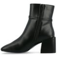 thumbnail image 3 of Journee Womens Beverley Covered Block Heel Square Toe Booties, Widths Available, 3 of 10