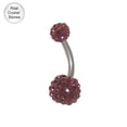 thumbnail image 1 of 14 gauge Purple Swarovski Crystal Ferido Belly Button Ring, 1 of 2