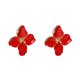 thumbnail image 1 of Pendientes de aleación roja con forma de gota para mujeres y niñas, joyería de moda con diseño floral elegante, 1 of 3