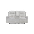 thumbnail image 2 of Lupe Double Manual Reclining Loveseat with Console- Light Gray Microfiber, 2 of 7