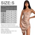 thumbnail image 2 of Vestido de satén sin mangas con correa de espagueti para mujer, vestido de cóctel, playa, fiesta de noche, cuello vuelto, vestidos elegantes midi, 2 of 6