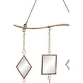 thumbnail image 6 of DecMode 32" Brown Metal Geometric Windchime with Glass Mirrors and Bells, 6 of 8
