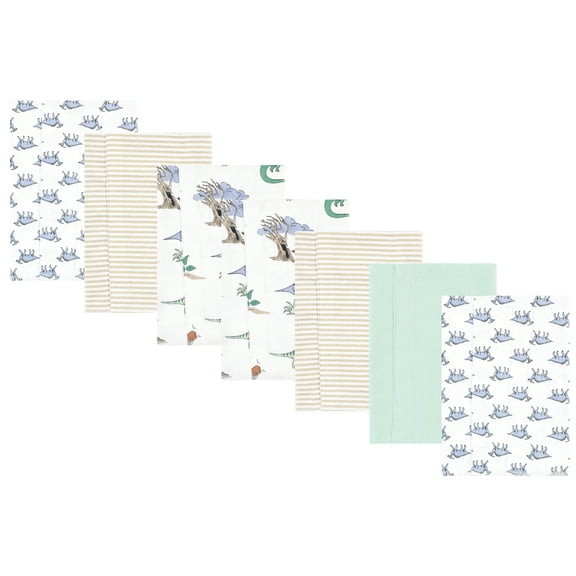 Luvable Friends Hudson Baby Flannel Burp Cloths 7pk, Pastel Dino