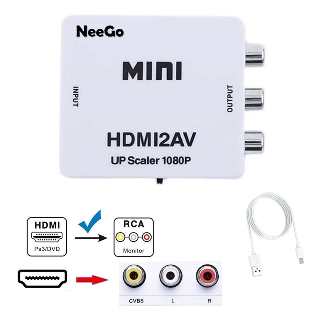 HD Video Converter Adapter Box Converts Full 1080p HDMI Signals to Standard Analog CVBS Adjusting the Resolution of Digital Signals Supporting DVI System Walmart