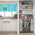 thumbnail image 3 of LALILO Kitchen Curtain Valance Wave Japanese Motif Japan Japan Rod Pocket Window Curtain 52"x 18" Set of 2, 3 of 7