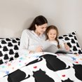 thumbnail image 4 of Manfei Kawaii Black Cat Twin Bedding Sets 7-Piece for Kids, Cartoon Love Heart Bedding Comforter Set, Cute Kitten Animal Reversible Sheet Sets, Luxury Bedroom Decor, 4 of 7