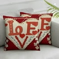 thumbnail image 2 of COMIO  Valentine's Day Red Heart Decorative Throw Pillow Covers Set of 2, Love You Flowers Cushion Case Decor, Be Mine Anniversary Wedding Holiday Home Decoration for Sofa Couch, 2 of 6