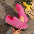 thumbnail image 4 of Women's Knit Rhinestone Platform Sneakers Breathable Mesh Round Toe Slip On Lug Sole Loafers Lightweight Walking Sport Casual Shoes, 4 of 6