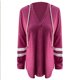 thumbnail image 3 of MHFRRA Camiseta Informal de Manga Larga con Capucha para Mujer, con Cordón Ajustable, Cómoda Camiseta de Color Liso para Uso Diario Rojo, 3 of 3