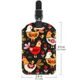 thumbnail image 6 of Square 2Pack PU Leather Rooster Chicken Floral Cruise Luggage Tag with Privacy Cover and Name ID Tag for Travel Handbags Backpacks Luggage Tags, 6 of 6