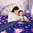 thumbnail image 5 of Manfei Axolotl Amphibian Print 7-Piece Twin Bedding,3D Printed Salamander Bedding Comforter Set,Navy Blue Reversible, 5 of 7
