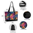 thumbnail image 2 of FORMRS Canvas Laptop Tote Bag for Women with 15.6" Computer Compartments Shoulder Handbag, Colorful Art Leaves Pattern, 2 of 7