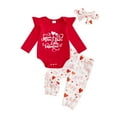 thumbnail image 2 of Baby Boys Heart Sweatshirts Athletic Outfit Sets Valentine's Day Outfits Long Sleeve Onesie Jumpsuit Red 0 M-3 M, 2 of 3