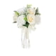 thumbnail image 5 of Ramo de boda, flores artificiales, rosas artificiales elegantes, rosas champagne, novia sosteniendo un ramo, ramo de novia para fiesta, 5 of 9