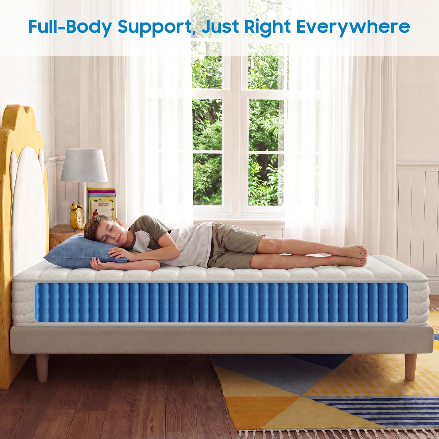 Bedstory 8" Twin Memory Foam Mattress, Tight-Top Medium Firm Pocket Springs Mattress for Cool Night & Pressure Relief