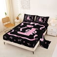thumbnail image 2 of Erosebridal Kid Cute Ribbon Queen Sheet Sets, Initial L Letter Bed Set, 4-Piece, 2 of 5