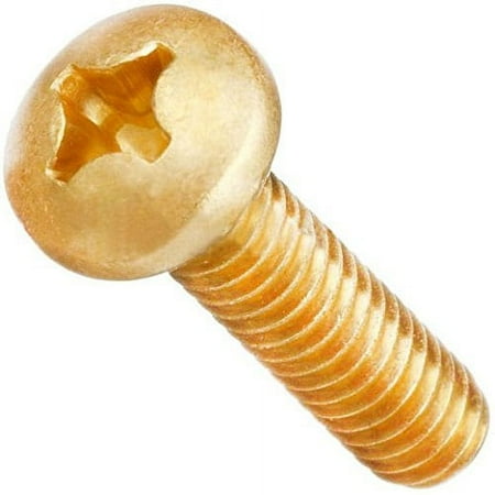 

x 1-3/4 inches Brass Machine Screws Phillips Drive Pan Head Solid Brass Plain Finish Right Hand Threads (Quantity: 100 pcs) Screw Size: Length: 1-3/4 inches Coarse Thread