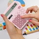 thumbnail image 5 of Calculadora de escritorio básica grande de 12 dígitos con doble alimentación (rosa), computadora de escritorio básica con energía solar y batería, escuela, hogar y negocios, 5 of 5