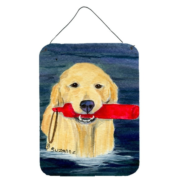 Carolines Treasures SS8868DS1216 Golden Retriever Aluminium Metal Wall or Door Hanging Prints, 16" x 12", Multicolor
