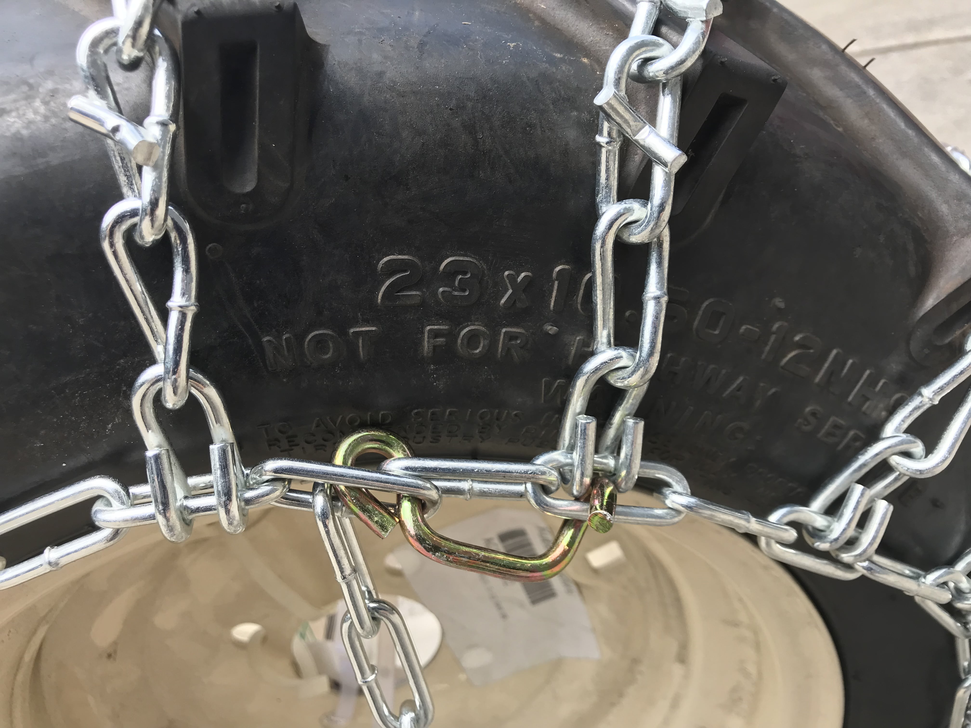 Snow Chains 26 X 12 X 12, 26 12 12 VBAR Medium Duty Tractor Tire