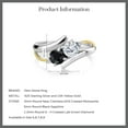 thumbnail image 5 of Gem Stone King 1.21 Cttw Black Sapphire White Moissanite and Lab Grown Diamond Ring for Women | 925 Silver and 10K Yellow Gold | Gemstone Birthstone | 5MM Round | Size 9, 5 of 5