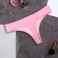 thumbnail image 2 of PEASKJP Underwear Women Low Rise Panties Woman G-String Thongs, Pink L, 2 of 3
