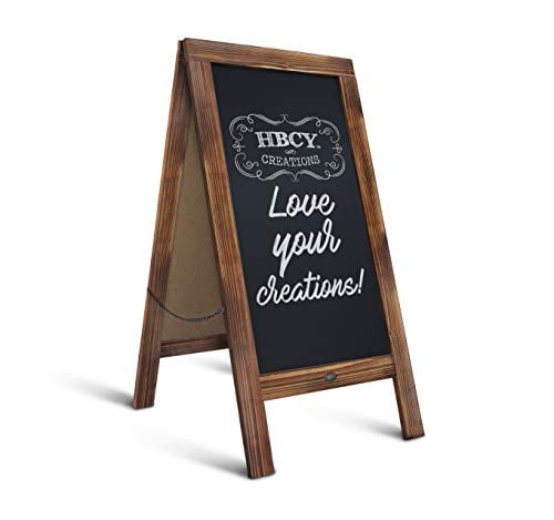 Restaurants Weddings Rustic A-Frame Chalkboard Sign/X Large 40 x 20 Free Standing Sidewalk Easel/Sandwich Board/Outdoor A Frame Double Sided Chalk Board for Events Baby Showers & More 