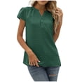 thumbnail image 1 of Yuyuzo Chiffon Tops ForWomen Notch V Neck Puff Short Sleeve Solid Color Flowy Breathable Tunic Tops, 1 of 4