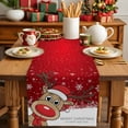 thumbnail image 4 of Christmas Elk Cotton Linen Table Runner for Dining Kitchen, Xmas Snowflake Winter Holiday New Years Wedding Outdoor Party Tablerunners Decoration, Dresser Scarf Coffee Tablecloth Runners 14x72 Inches, 4 of 9
