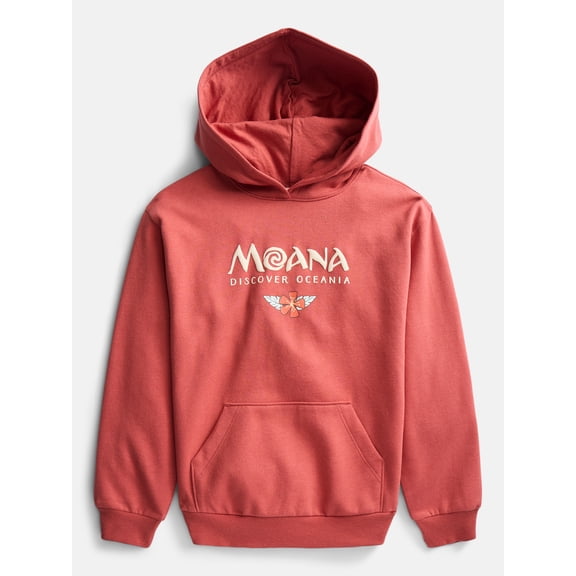 Disney Moana Girls Discover Oceania Graphic Fleece Hoodie, Sizes 4-16