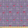 thumbnail image 2 of Ambesonne Exotic Fabric by the Yard Upholstery, Flamingo Bird Pinnate Leaves, 2 Yards, Mauve and Pink, 2 of 5