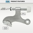 thumbnail image 4 of 10 Pack Rok Hardware Heavy Duty Hinge Pin Door Stop, Brushed Chrome, 4 of 6