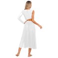 thumbnail image 2 of Manyakai Costumes de Danse Lyrique Moderne pour Femmes Robe Maxi Fluide en Tulle Sans Manches Blanc TTG, 2 of 6