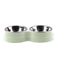 thumbnail image 6 of Double Cat Dog Bowl,Pets Water & Food Bowl Set for Small Medium Dogs Cats,Pet Supplies,Dog Double Bowl Puppy Food Feeder Stainless Steel Pet Drinking Dish,Cyan,9.84x5.31x1.97In, 6 of 7