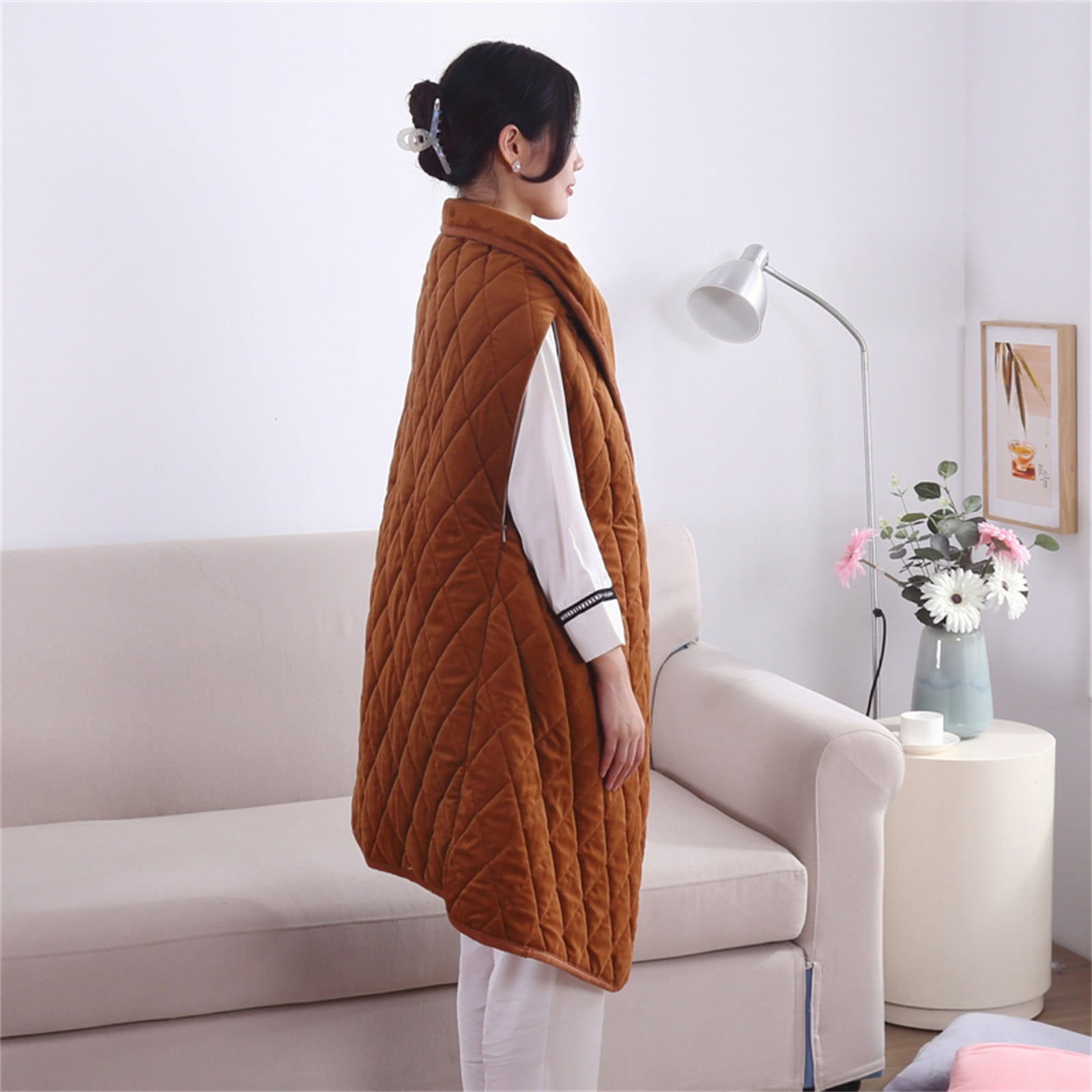 JeashCHAT Heated Blanket Shawl 5V Electric USB Blanket Winter Soft Comfortable Flannel Blanket Super Cozy Wearable Blanket for Home Travel Office, 40"x55"