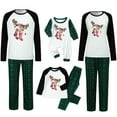 thumbnail image 3 of Penkiiy Christmas Pajamas for Family Matching Pjs Set, Green Plaid Reindeer Holiday Xmas Pajamas for Women Men Kids White 4-5 Years, 3 of 7